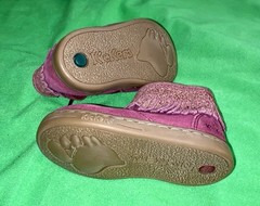 $68 KICKERS GENUINE SUEDE X RUBBER SOLE SIDE ZIPPER X HOOK & LOOP KIDS BOOTS 5