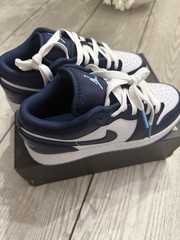 Jordan Air Jordan 1 Low GS Navy/White/Blue Leather Sneakers US 3.5