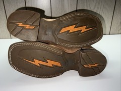 Old West Kids Brown Natural Cowhide Leather Western Boots BSY1912 Sz 5 D