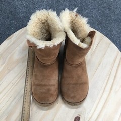 UGG Boots Youth 6 Bailey Button Shearling Brown Round Toe Ankle Top SN 5991