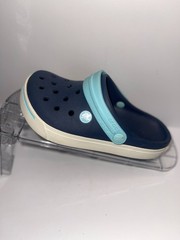 Unisex Kids Crocs Crocband II Clogs- Navy Blue with Sporty Flair Size 2