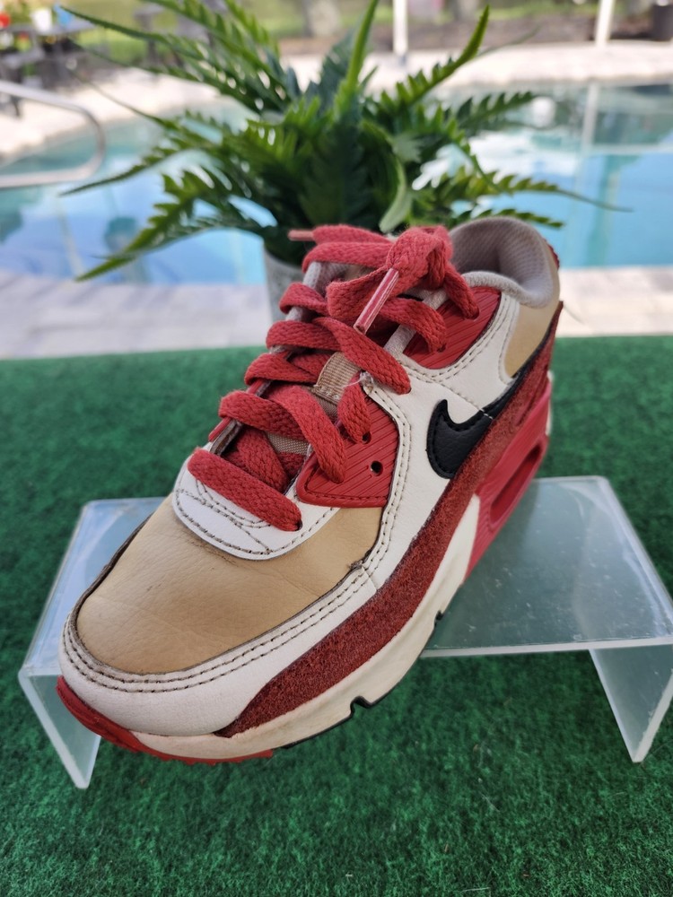 Nike Air Max 90 LTR Kids Size US 12C Red White Athletic Running Shoes CD6867-200