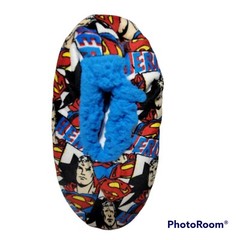 Superman Slipper Socks Child M/L Shoe Sz 13-4 Hero Superhero Fuzzy Babba NWT