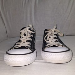 Black Canvas Low Top Converse All Star Shoes Boy Girl Youth Chuck Taylor US 2.5