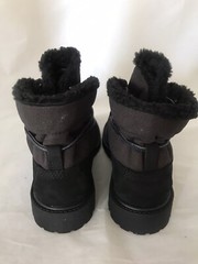 New Timberland Premium Roll Top Boot Black Nubuck Youth Girl/ Boy 3 M
