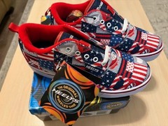 NIB Heelys Pro 20 American Flag Wheeled Sneakers Size Youth 7 Unisex Women’s 8