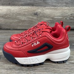 FILA Unisex Kids Disruptor 2 Premium Sneakers Red 3FM00666-616 Lace Up Size 4.5