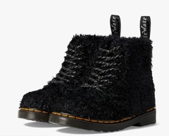 NEW Children Unisex Dr. Martens Kid’s 1460 Pascal J Tinsel Fur 27670001 Black