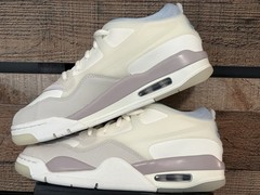 Jordan Flight Origin 4 White Gray Purple Leather Mid Top Kids Sneakers US 7Y