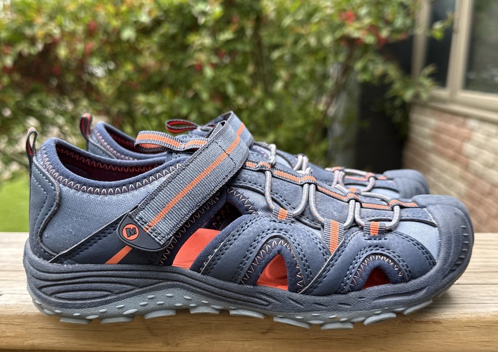 Merrell Hydro H2O Hiker Navy/Orange Sandals Shoes Big Kids Sz 2M EXCELLENT