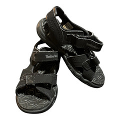 Timberland Unisex Kids Black Strappy Hook & Loop Sandals Open Toe US 2