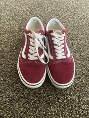 VANS Old Skool Red White Canvas Sneaker Kids US 4.5 EUR 36 Lace Up