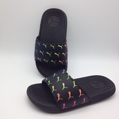 PUMA COOL CAT BOLD SLIDES SLIDE SANDALS BLACK TURQUOISE PINK KIDS SZ 11 (17 cm)