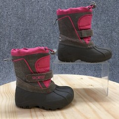Sporto Boots Child 7-8 Rain Gray Leather Rubber Round Toe Drawstring Casual