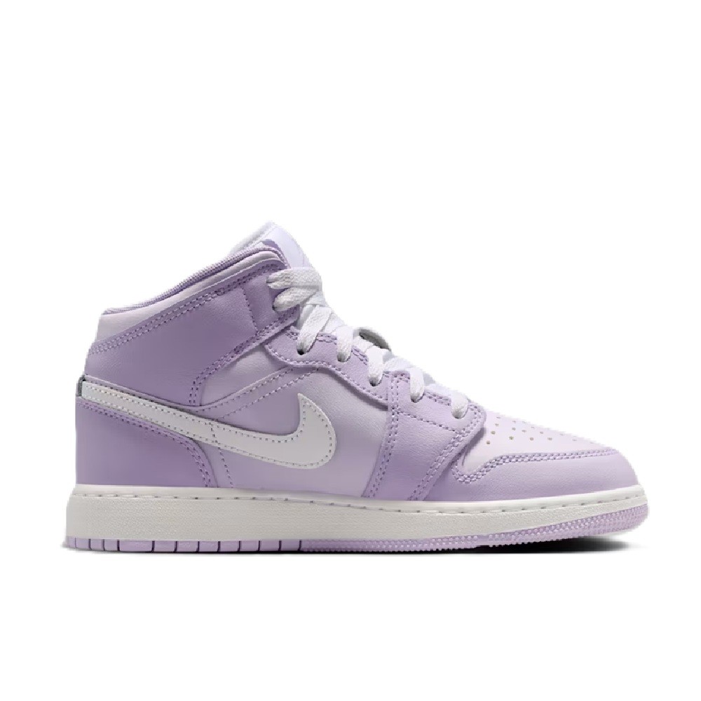 Big Kid’s Jordan 1 Mid Violet Mist/White-Barely Grape (DQ8423 502)