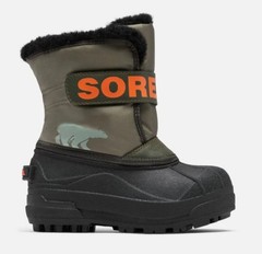 SOREL Kid’s Olive Green Snow Commander Winter Boots Sz 12