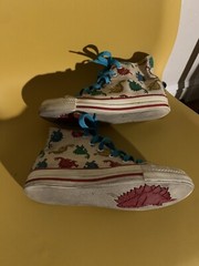 Vintage Converse Chuck Taylor Dinosaur Shoes 2 1/2 Kids Made in Korea 80s 90s