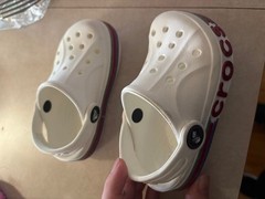Crocs Bayaband Clog White Rainbow Stripe Toddler Shoes