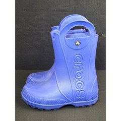 Crocs Kids Handle It Rain Boot Cerulean Blue Waterproof Pull On 12803 Size J2