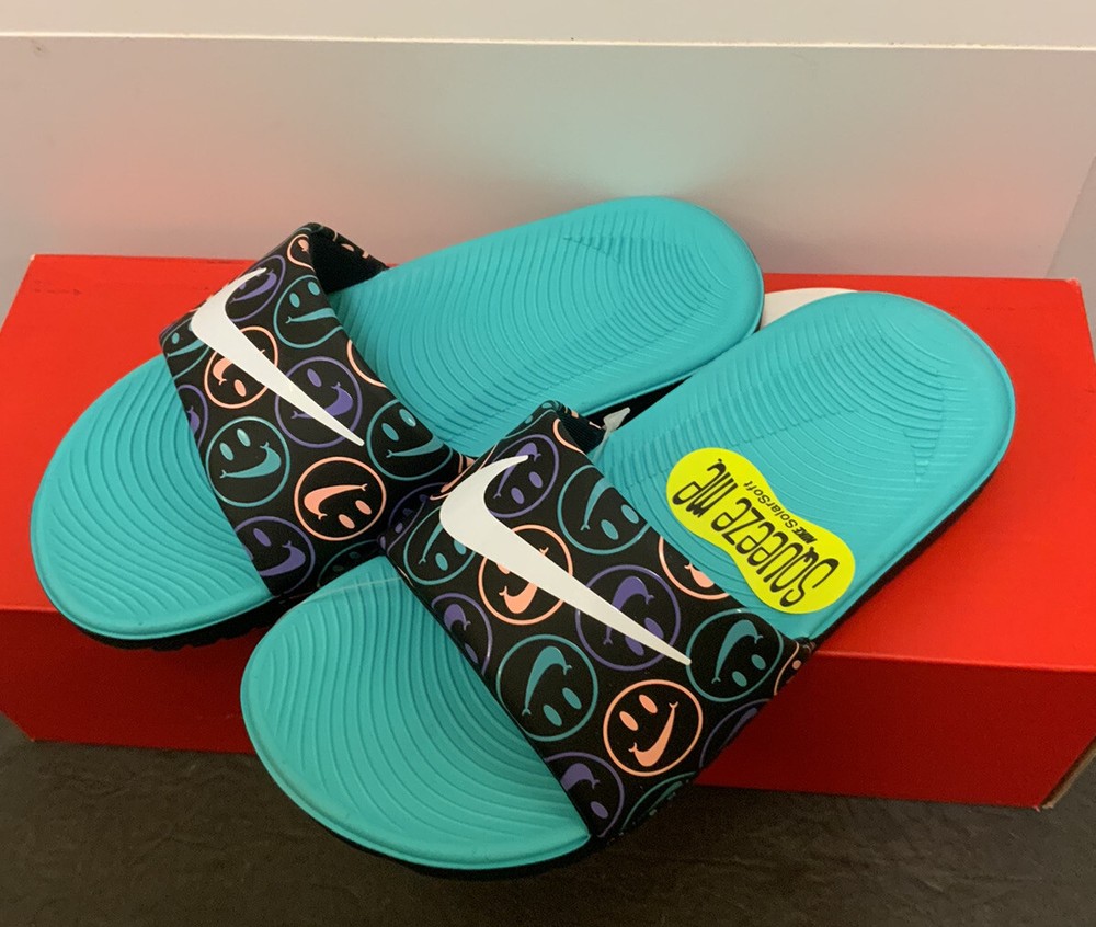 Nike Kawa Slide GS PS Solar Soft Sandal Hyper Jade Kids 819358 009 New Sz 12c