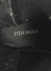 Steve Madden Kids Black Ankle Boots with Ribbed Sock Detail Size 13