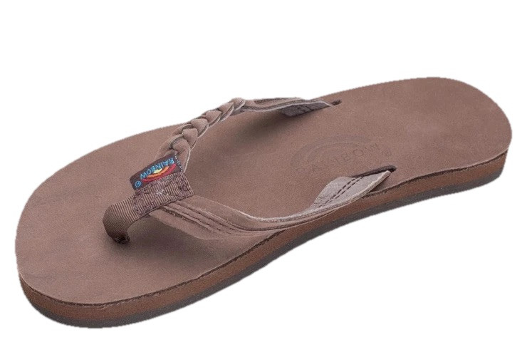 Rainbow Sandals Kids Single Layer Leather Braided Size 13/ 1 Espresso Brown Flop