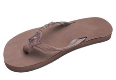 Rainbow Sandals Kids Single Layer Leather Braided Size 13/ 1 Espresso Brown Flop