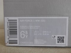 Nike Air Force 1 WW Worldwide Pack (GS) Black-Flash Crimson 6.5Y [CN8533-001]