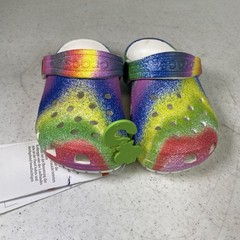 Crocs Classic Tie Dye Graphic Clogs Rainbow Colors Kids Size C 7 NEW