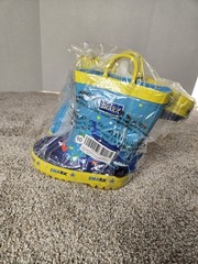 New Under The Sea Shark Rubber Rain Boots Toddler Sz 10 Blue Yellow