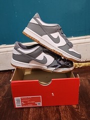 Nike Dunk Low GS White Smoke Grey Iron Gum 3M FV0374-100 Size 5y