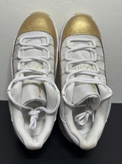 Nike Air Jordan 11 (PS) Low Metallic Gold White Sneakers 580522-102 Size 1Y