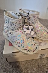 Lily & Dan Toddler Cozy Boots Multicolor Faux Suede Faux Fur Lining US 11/12