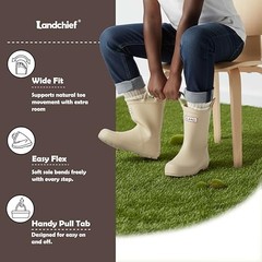 Kids Rain Boots Premium Collection, Waterproof Natural 9 Toddler Classic Beige