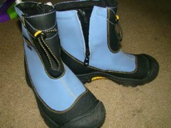 Keen Adults Kids Unisex Blue Pull On Side Zip Waterproof Boots sz 4Y EUR 36