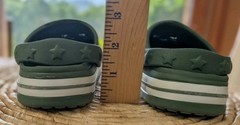 Khaki Slip-On Clogs Solid Round Toe Strap Accent Size 7 Unisex Dinosaur Charm