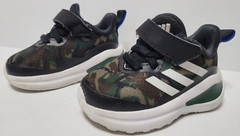 Adidas Fortarun Camo Black White Running Shoes Kids Size 4K GV9478