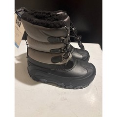 Member’s Mark Kids Snow Boots Grey Black Waterproof Winter Boots Size 13/1 NEW