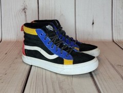 Vans Off The Wall High Top Skateboard Sneakers Black Youth Size 3