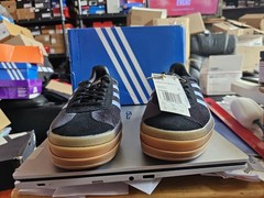 adidas Originals Gazelle Bold J Black Light Blue Suede Low Top Kids US 5 JR5965