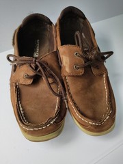 Sperry Boys Size 6 Brown Leather Boat Shoes Top-Sider Loafers Lace Up Youth 6