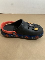 Star Wars Black Crocs Size Junior 3 with 6 Marvel Jibbitz Red Strap TIE Fighter