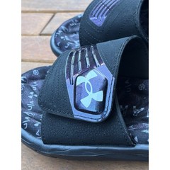 Under Armour Kids Mercenary Slides Black Iridescent Athletic Sandals Shoes