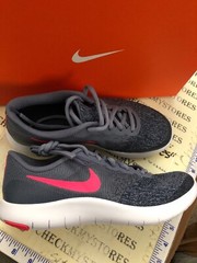 NEW NIKE Flex Contact (gs) 917937-402 DARK SKY BLUE RACER PINK SZ 6Y