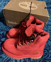 NIB “Timberland” Premium Waterproof Boot Dark Red Leather Size US 5 Toddler NEW