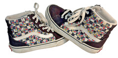 Vans Filmore Hi Youth 3Y Butterfly Checkerboard High Top Skate Shoes Black 3