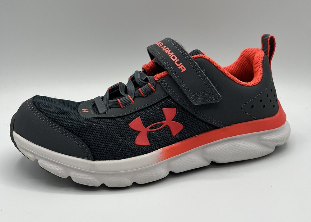 Under Armour Assert 8 Running Shoes Size 2Y Dark Gray Orange 3022101-106 – EUC