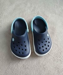 Crocs Crocband II Blue White Clog Junior Size 1 Worn A Few Times