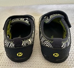 Merrell Bare Steps Kids Slip-On Shoes US 6W NAVY White Green Leather Textile