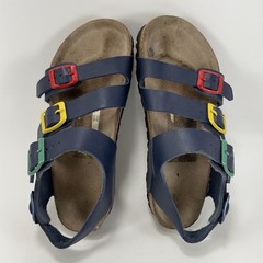 Birkenstock Four Strap Sandals Kids 33 EU, US 2-2.5 Blue Multi Color Buckles